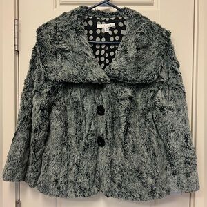CAbi #626 Chinchilly Gray Plush Faux Fur Basic Jacket Coat Crop